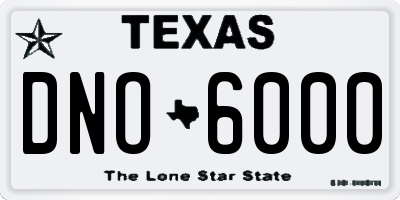 TX license plate DNO6000