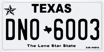 TX license plate DNO6003