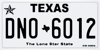TX license plate DNO6012