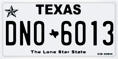 TX license plate DNO6013