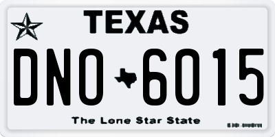 TX license plate DNO6015
