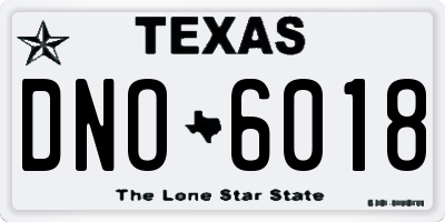 TX license plate DNO6018