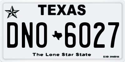 TX license plate DNO6027