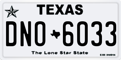 TX license plate DNO6033