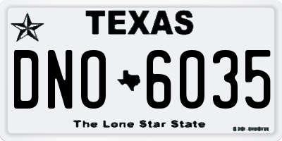 TX license plate DNO6035