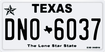 TX license plate DNO6037