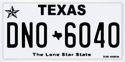 TX license plate DNO6040