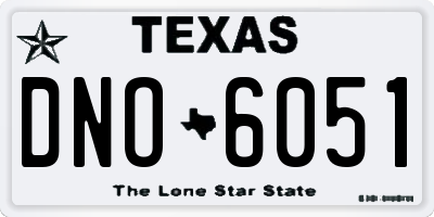 TX license plate DNO6051