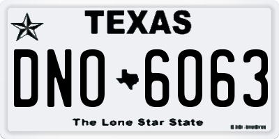 TX license plate DNO6063