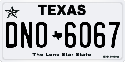 TX license plate DNO6067