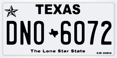 TX license plate DNO6072