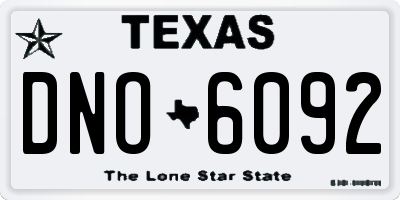 TX license plate DNO6092