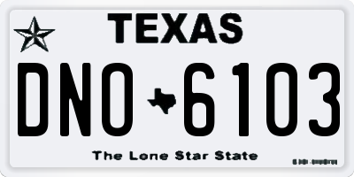 TX license plate DNO6103