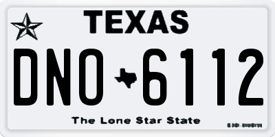 TX license plate DNO6112