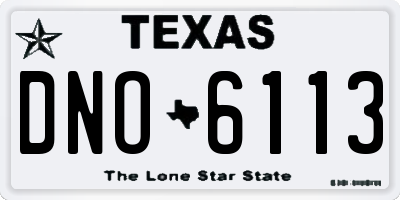 TX license plate DNO6113