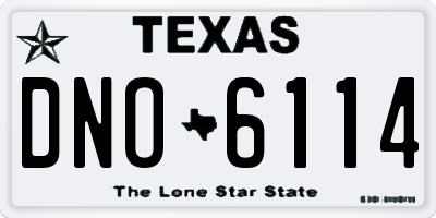 TX license plate DNO6114