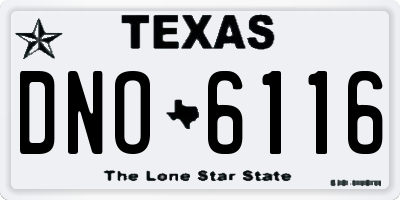 TX license plate DNO6116