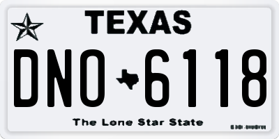 TX license plate DNO6118