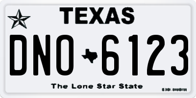 TX license plate DNO6123