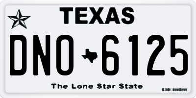 TX license plate DNO6125