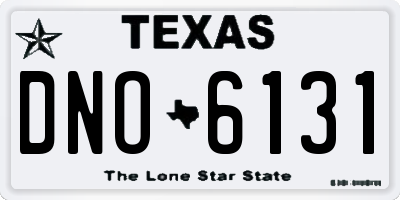 TX license plate DNO6131