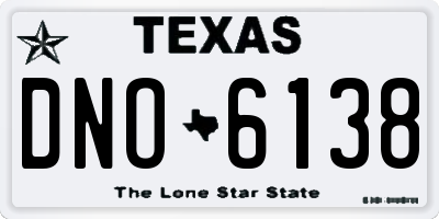TX license plate DNO6138