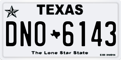 TX license plate DNO6143