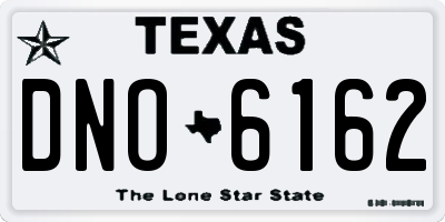 TX license plate DNO6162