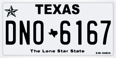 TX license plate DNO6167