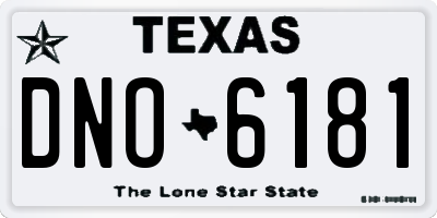TX license plate DNO6181