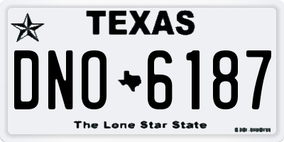 TX license plate DNO6187