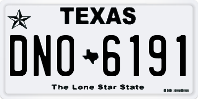 TX license plate DNO6191