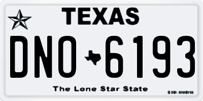 TX license plate DNO6193
