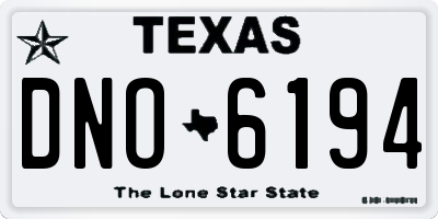 TX license plate DNO6194