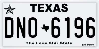 TX license plate DNO6196