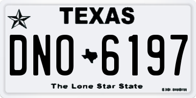 TX license plate DNO6197