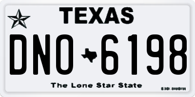 TX license plate DNO6198