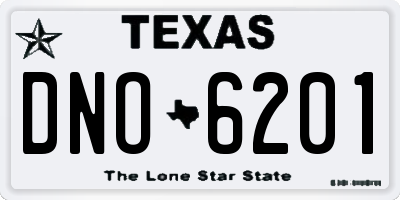 TX license plate DNO6201