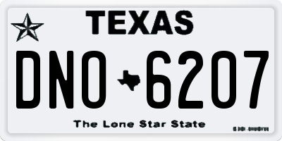 TX license plate DNO6207