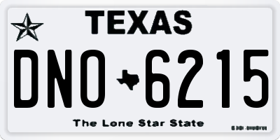 TX license plate DNO6215