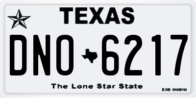 TX license plate DNO6217