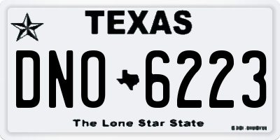 TX license plate DNO6223