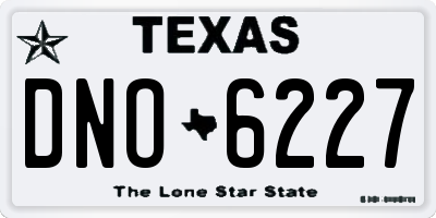 TX license plate DNO6227