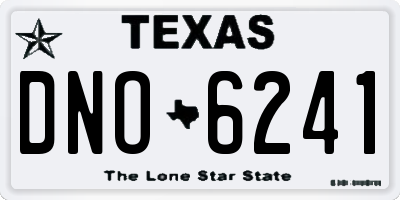 TX license plate DNO6241