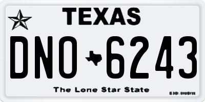 TX license plate DNO6243