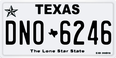 TX license plate DNO6246