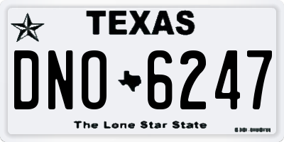 TX license plate DNO6247