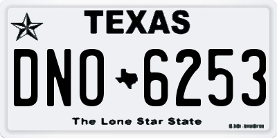 TX license plate DNO6253