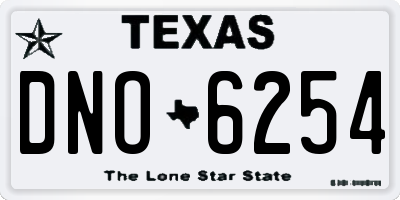 TX license plate DNO6254