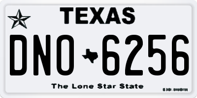 TX license plate DNO6256